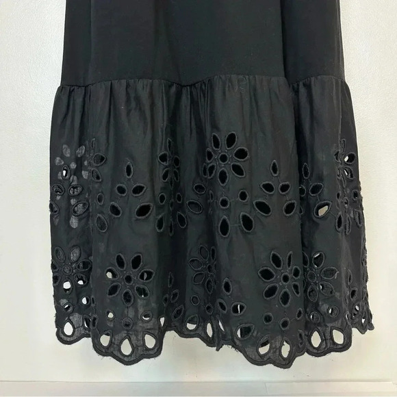 NWOT JCREW Tiered Knit Midi Maxi Black Eyelet Dress M - Picture 11 of 16